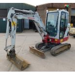 Takeuchi TB225 Compact Excavator (2021). Check Valves, Manual Quick Hitch, Blade, Hydraulic