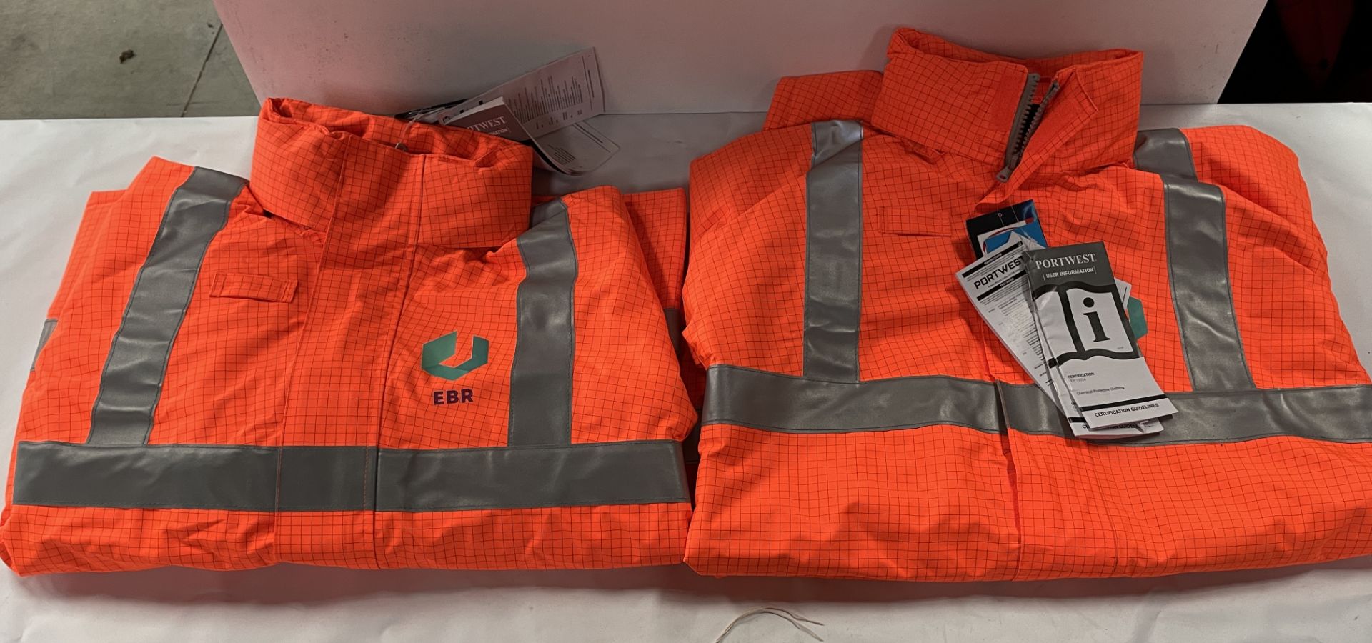 Four Portwest Anti-Static Flame Safe High Vis Jackets, Various Sizes (Located: Brentwood. Please - Bild 2 aus 2