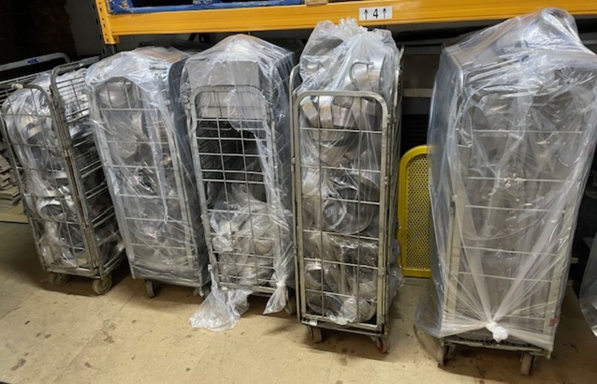 5 Cage Trollies & Contents of Assorted Stainless Steel Rings (Mezzanine) (Location: NW London.
