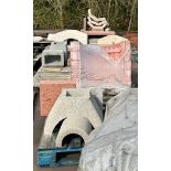 Quantity of Assorted Wood Burning Oven Parts, BBQ Parts, Bricks etc (On Top of Containers) (