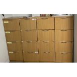 4 Light Oak Effect Filing Cabinets Fitted 4-Drawers (Location: NW London. Please Refer to General