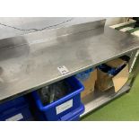 2 Stainless Steel Preparation Tables, 2150mm x 700mm with Undershelves (Location: NW London.