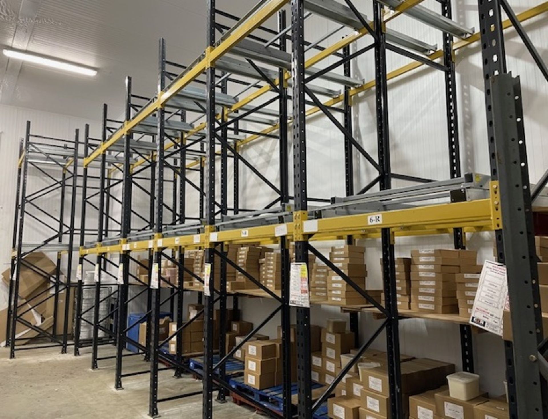 Pallet Racking Comprising 9 Double Uprights & 14 Triple Beams with Sliding Pallet Shelves (Excluding