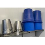 3 Stainless Steel Wall Shelves with Ingredient Bins & Stainless Steel Bins (Location: NW London.