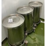 3 Mobile Stainless Steel Ingredient Bins (Location: NW London. Please Refer to General Notes)