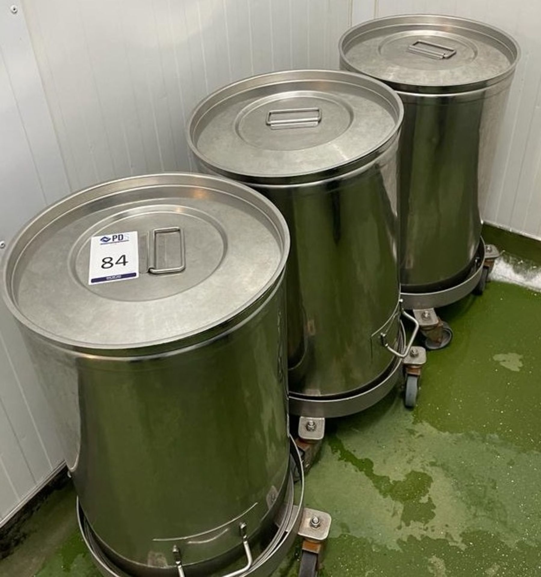 3 Mobile Stainless Steel Ingredient Bins (Location: NW London. Please Refer to General Notes)