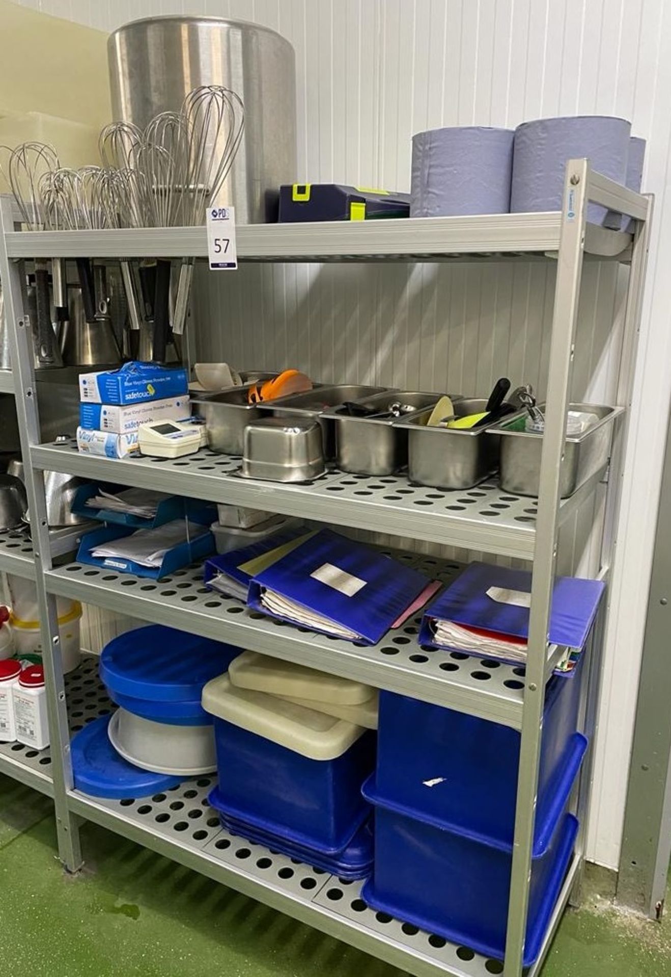 Fermod 4 Tier Shelf Rack & Contents Comprising Assorted Whisks, Ladles, Bain Marie Trays, etc. (