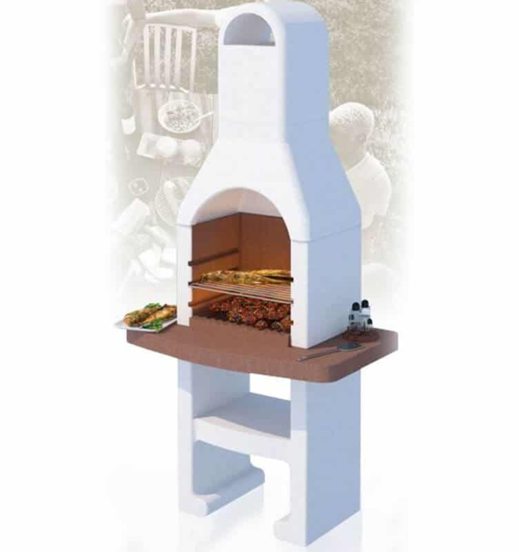 Grado Masonry BBQ, Weight 260 kg, Oven dimensions H 191, W 90.8, D 58 cm, Grill Size: 45 x 33cm (