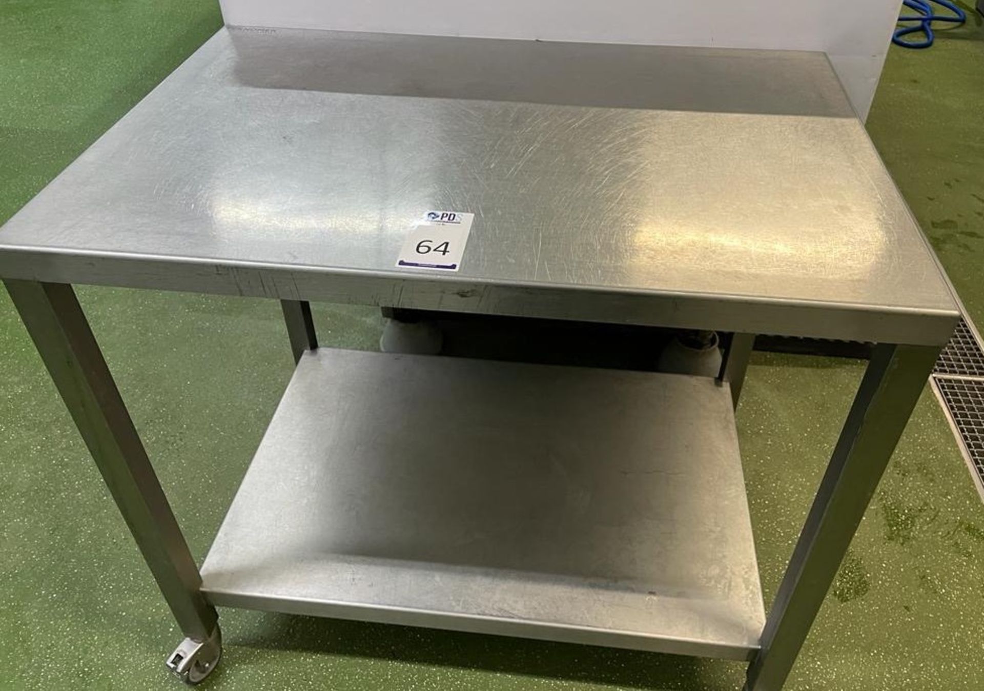 Teknomek Stainless Steel Mobile Table, 900mm x 600mm Together with Stainless Steel Stand, 660mm x