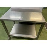 Teknomek Stainless Steel Mobile Table, 900mm x 600mm Together with Stainless Steel Stand, 660mm x