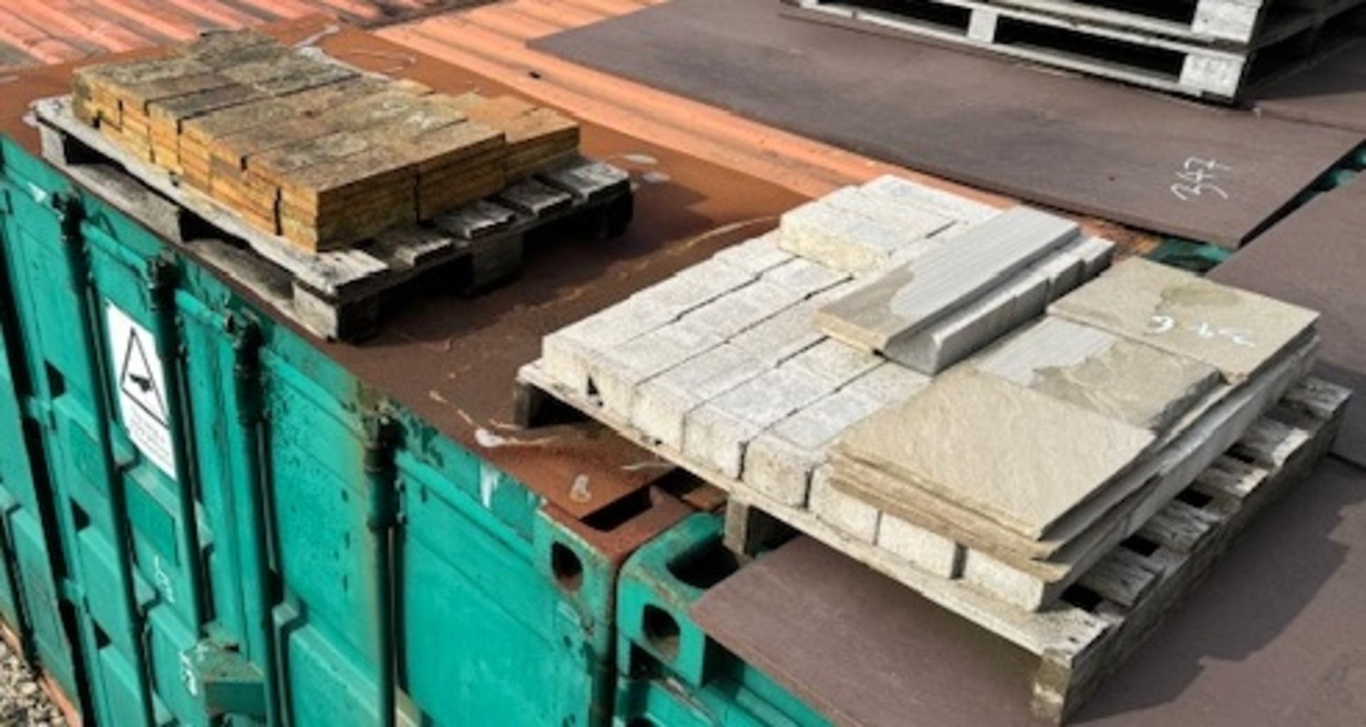Quantity of Assorted Wood Burning Oven Parts, BBQ Parts, Bricks etc (On Top of Containers) ( - Bild 3 aus 4