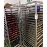 3 Stainless Steel Tray Trolleys (Location: NW London. Please Refer to General Notes)