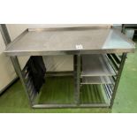 Stainless Steel Tray Table, 1250 x 720mm (Location: NW London. Please Refer to General Notes)