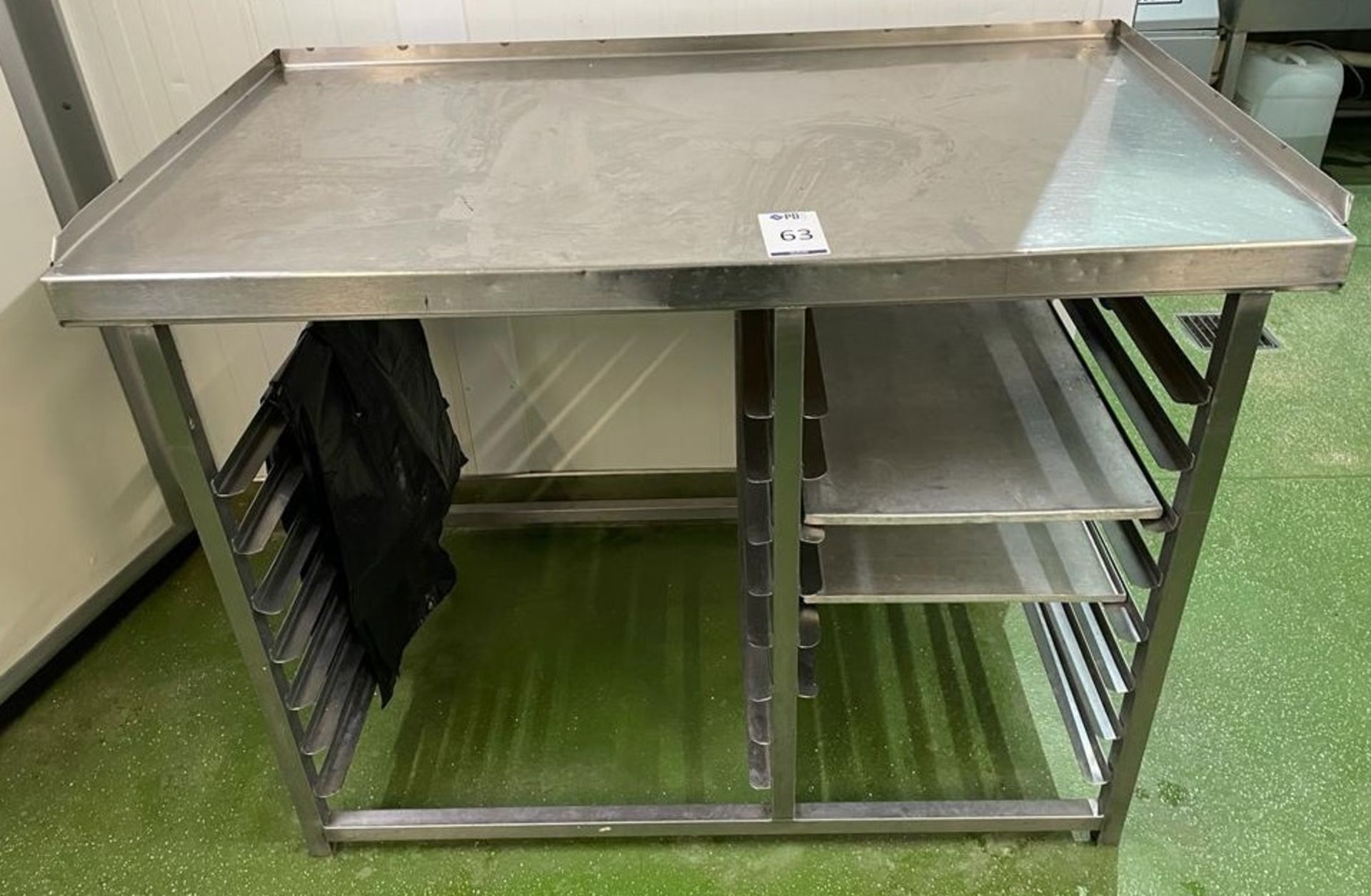 Stainless Steel Tray Table, 1250 x 720mm (Location: NW London. Please Refer to General Notes)