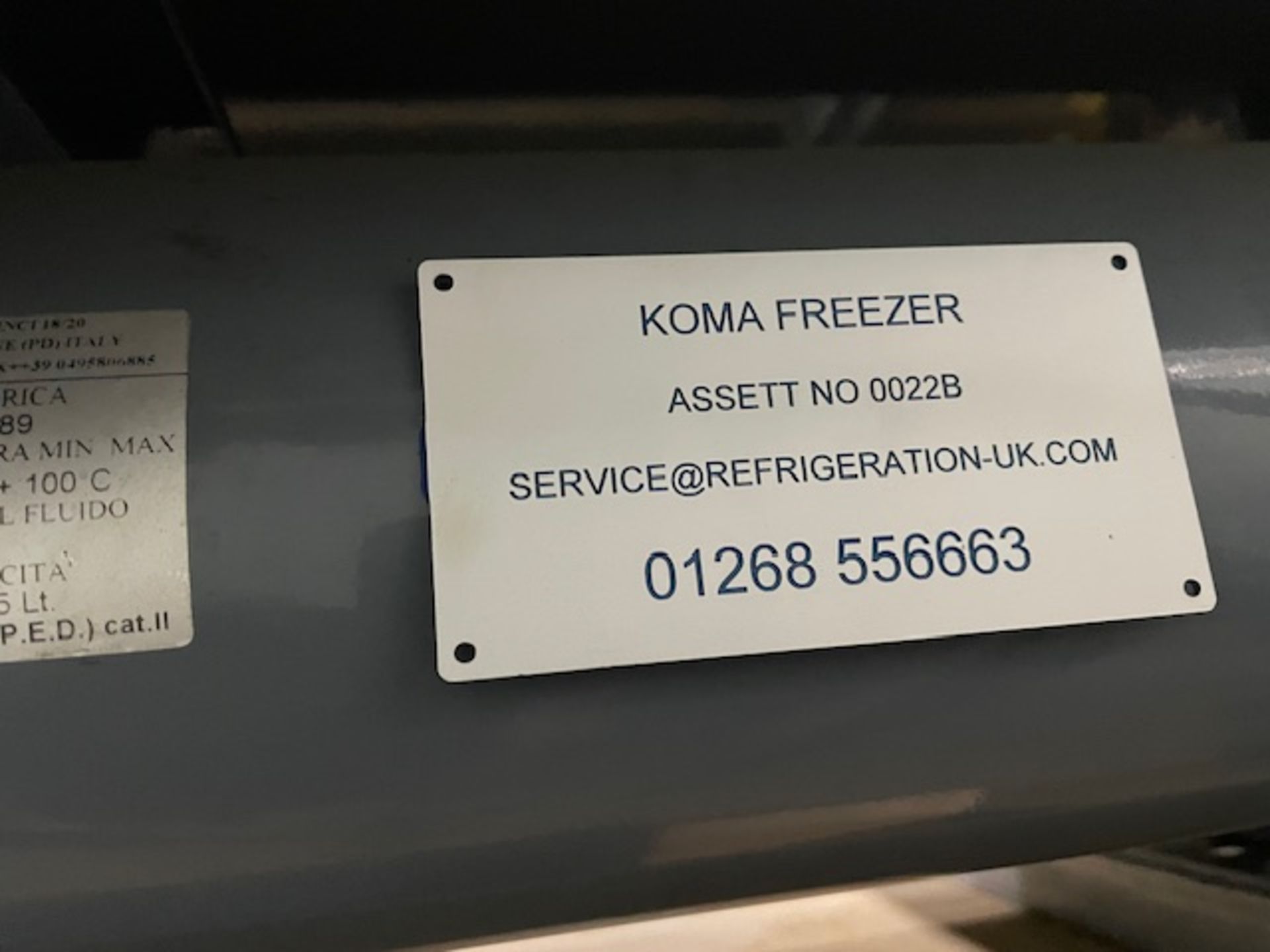 Koma Monocell Model H3 3 Door Blast Freezer, Serial Number PO3109904-1.1, 2012 With Compressor (On - Image 6 of 6