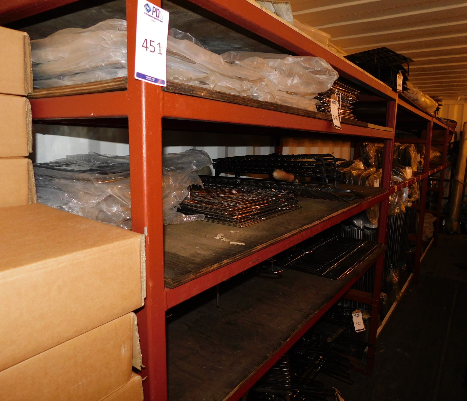 4 Fabricated Shelving Racks (Excluding Contents) (Collection Delayed Until Monday 15th April) (