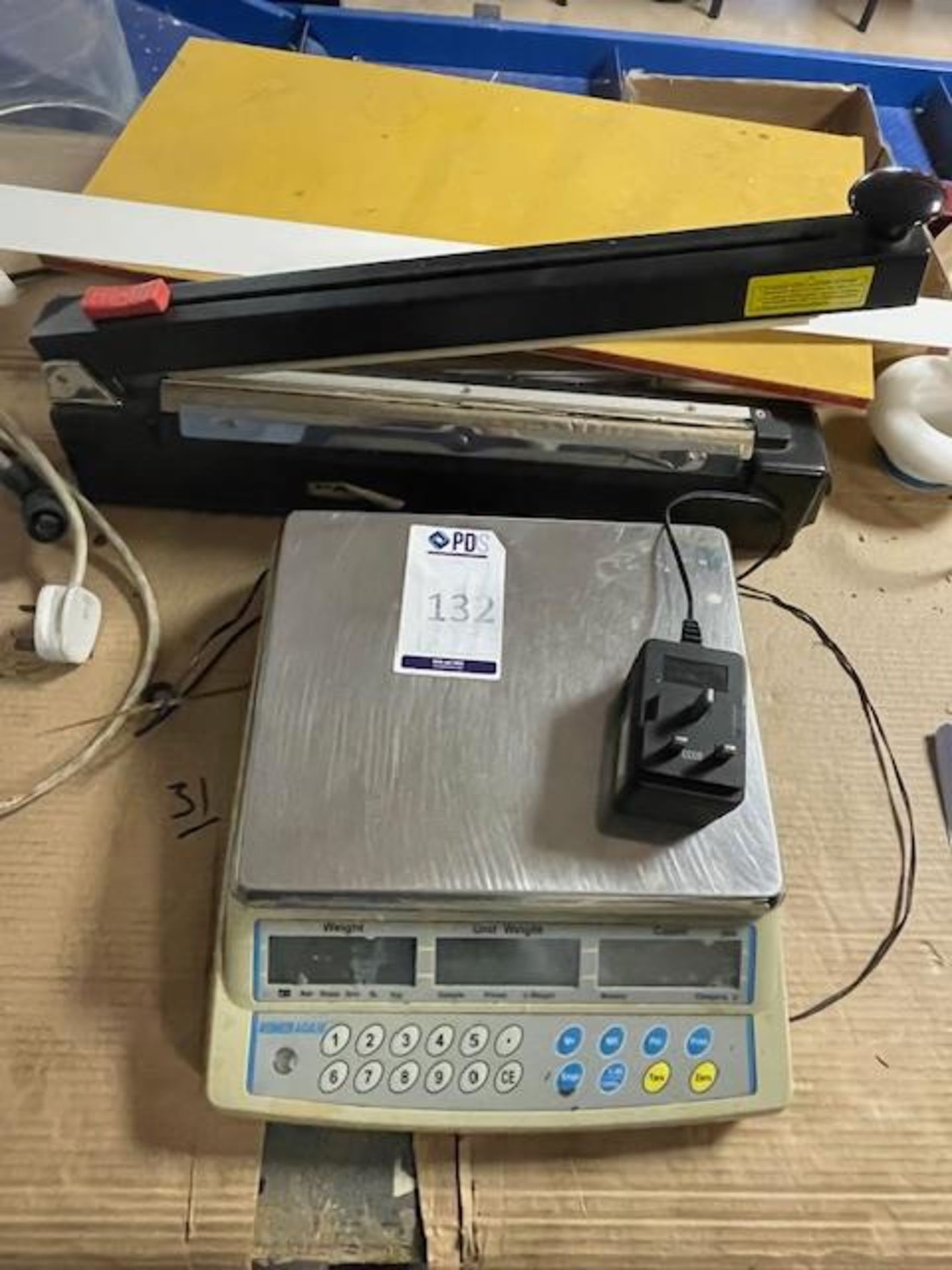 Bench Heat Sealer & AE Adam Electronic Bench Scale CBC30 (Location: Earls Barton. Please Refer to