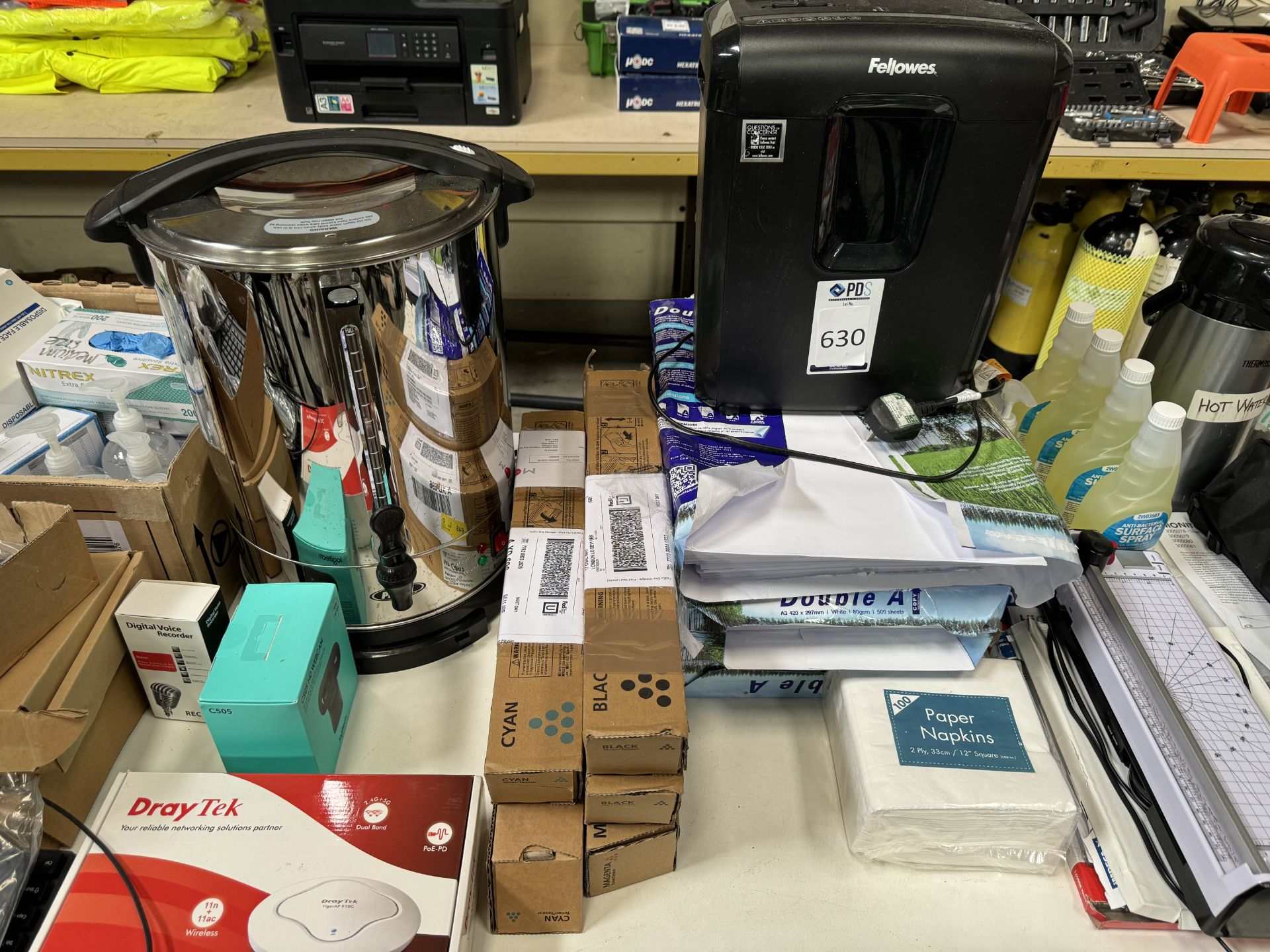 Fellows Shredder, Water Boiler, Hand Sanitizer & Quantity of Stationery (Location: Brentwood. Please - Image 3 of 5