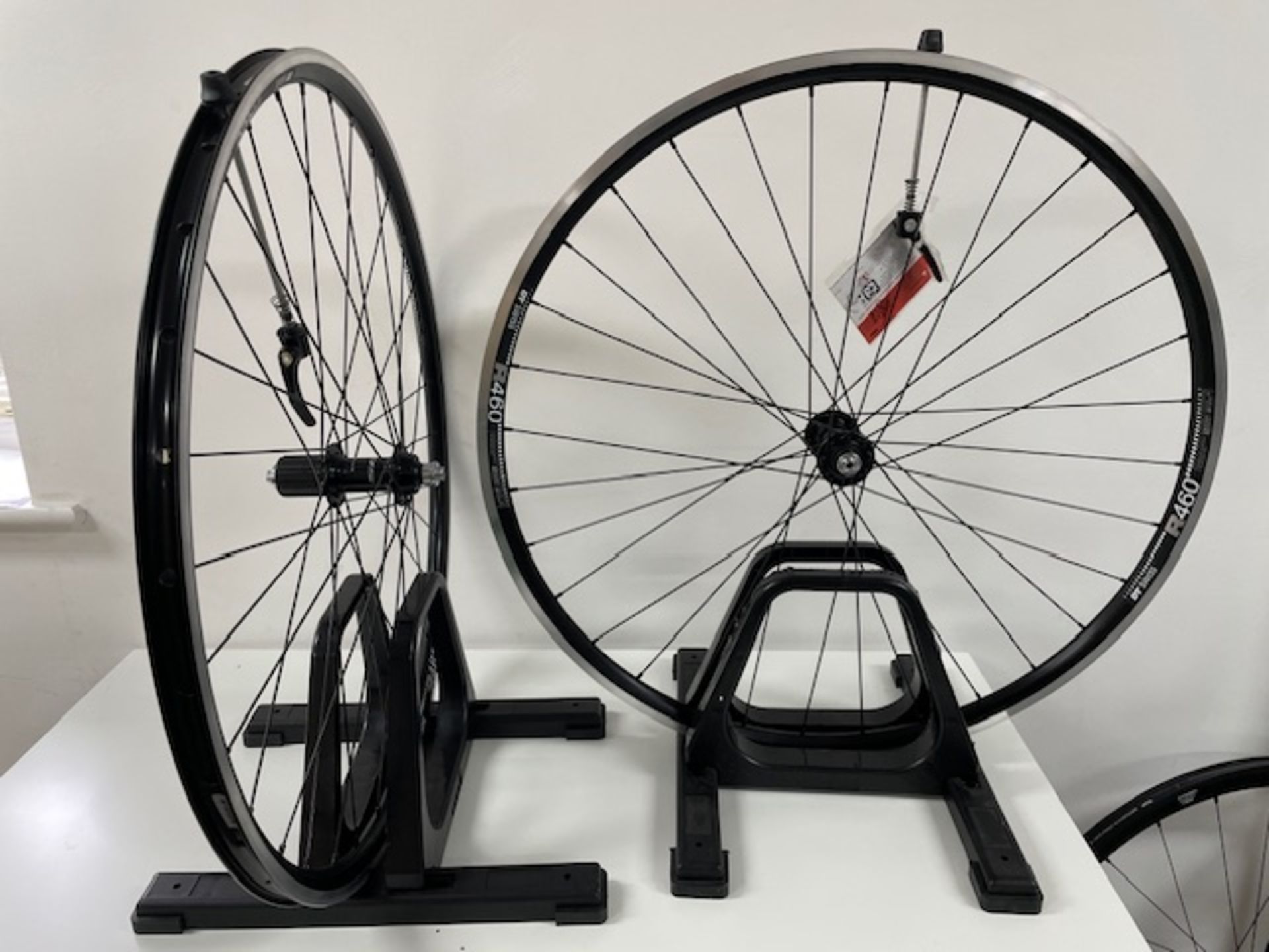 Pair Shimano M Part 105 Wheels, 700c with DT Hub, Swiss R460 Disk Brake Rim (Location: Newport