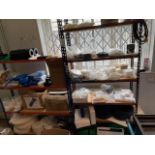 2 Racks with Chipboard Shelves & Assorted Plastic Components (Location: Earls Barton. Please Refer
