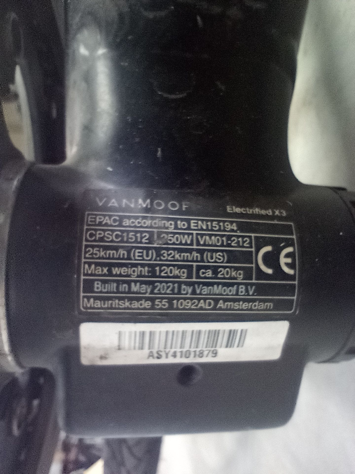 VanMoof X3 Electric Bike, Serial Number ASY4101879 (NOT ROADWORTHY - FOR SPARES ONLY) (No codes - Image 3 of 3