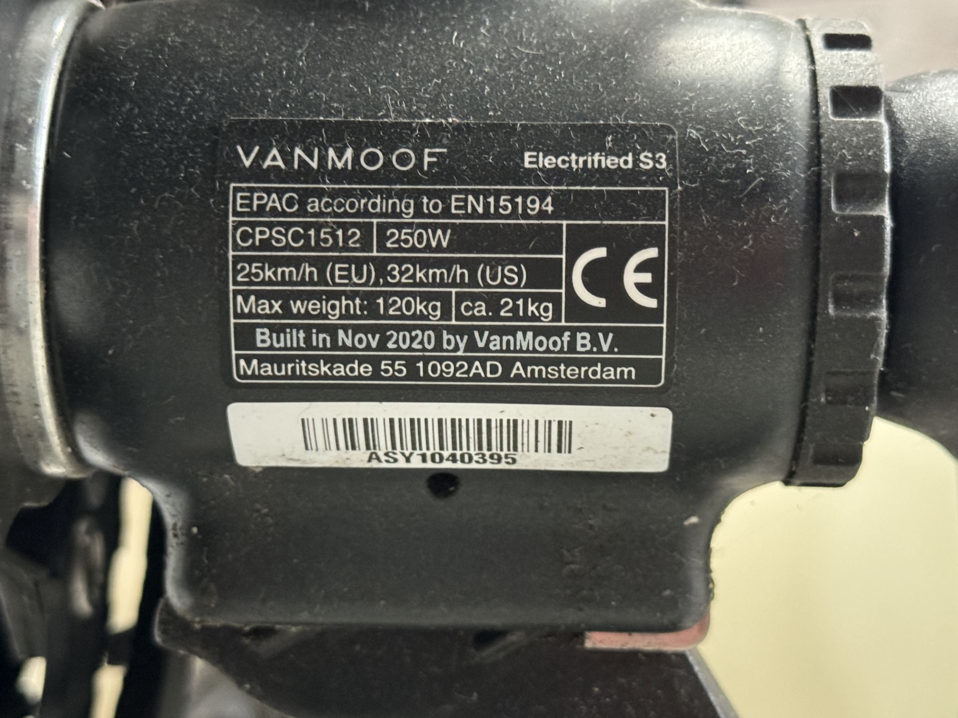 VanMoof S3 Electric Bike, Frame Number ASY1040395 (NOT ROADWORTHY - FOR SPARES ONLY) (No codes - Image 2 of 2