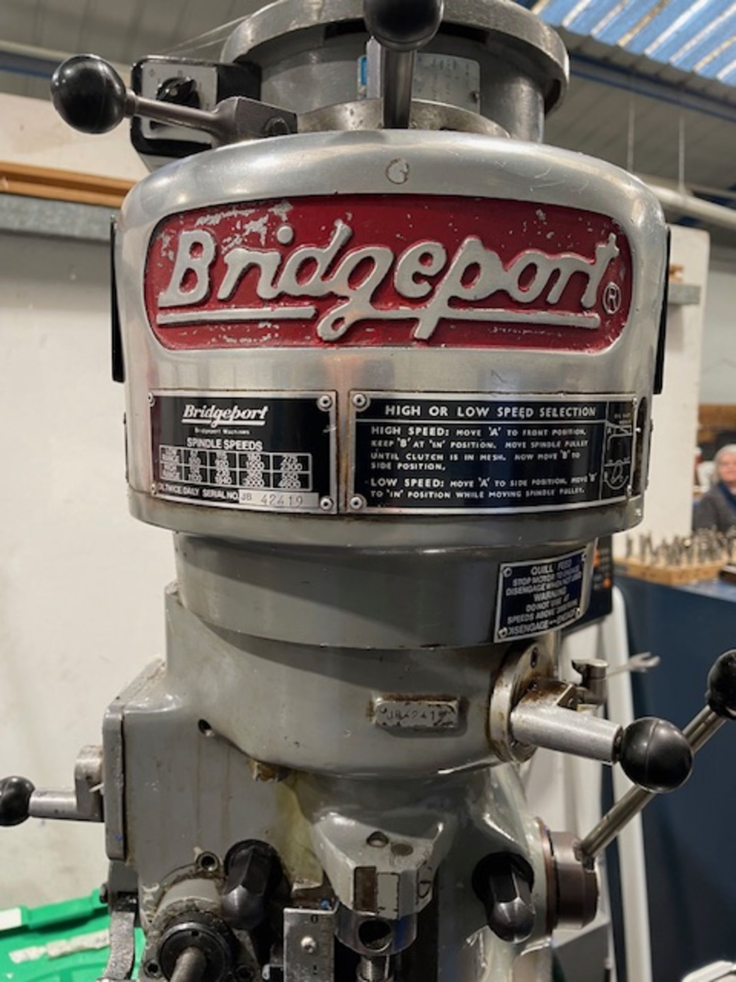 Bridgeport Series 1 JB Milling Machine, Serial Number JB 42419, Heidenhain Control & 6” Machine Vice - Bild 3 aus 3