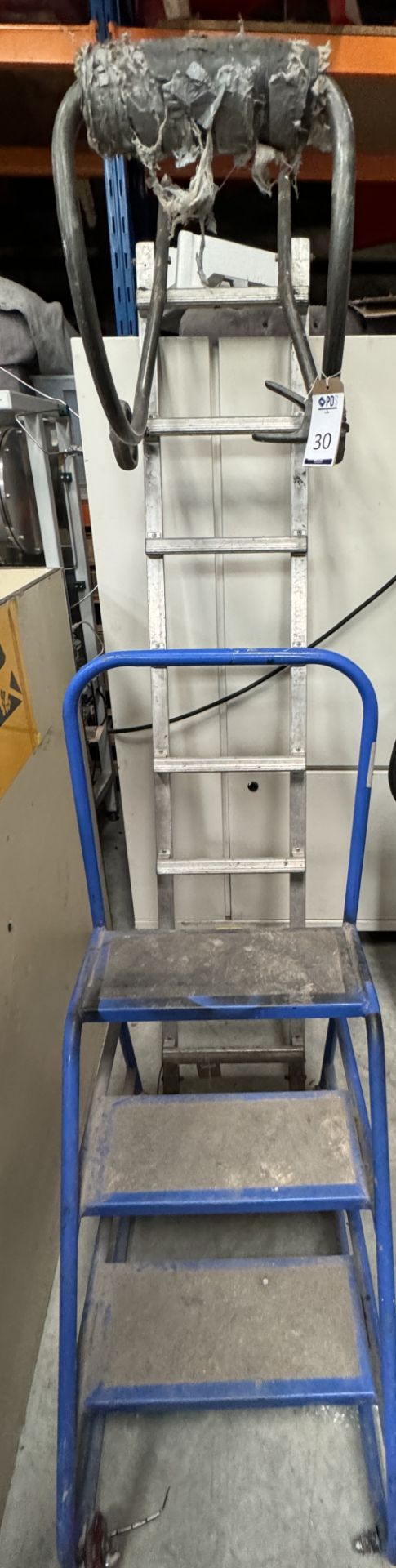Pair of Warehouse Safety Steps, Aluminium Ladder & Miscellaneous Items (Location: Brentwood.
