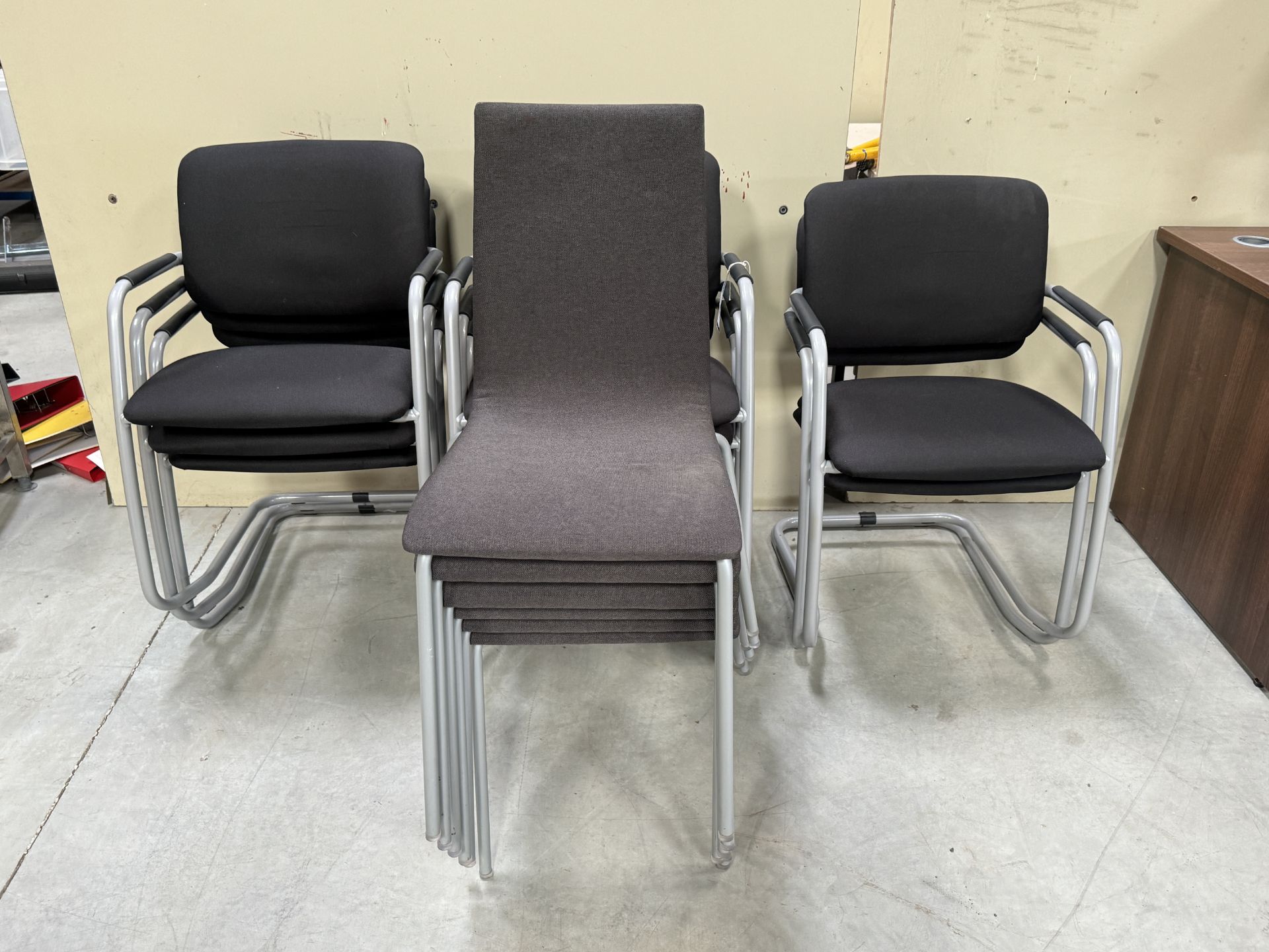 Six Stacking Chairs & Set of Eight Cantilever Armchairs (Location: Brentwood. Please Refer to - Image 2 of 3