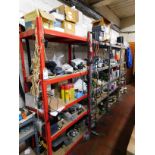 4 Metal Shelving Units, 5-Tier & Contents of Various Spares & Consumables etc (Location: Bolton.