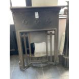 Art Nouveau Style Cast Metal Fireplace Surround (Location: Romford. Please Refer to General Notes)