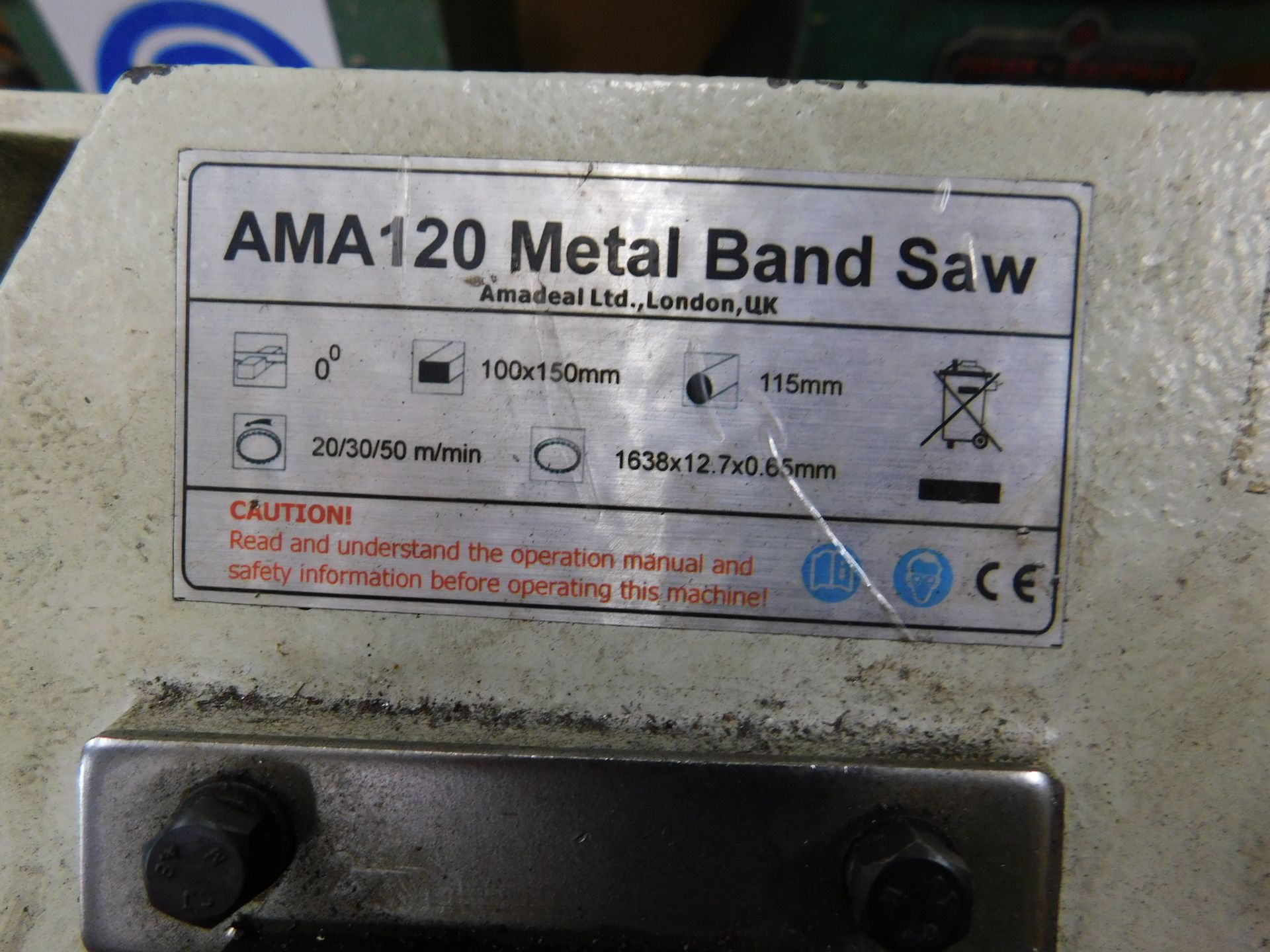 AMA120 Metal Horizontal Bandsaw (Location: Bolton. Please Refer to General Notes) - Bild 8 aus 9