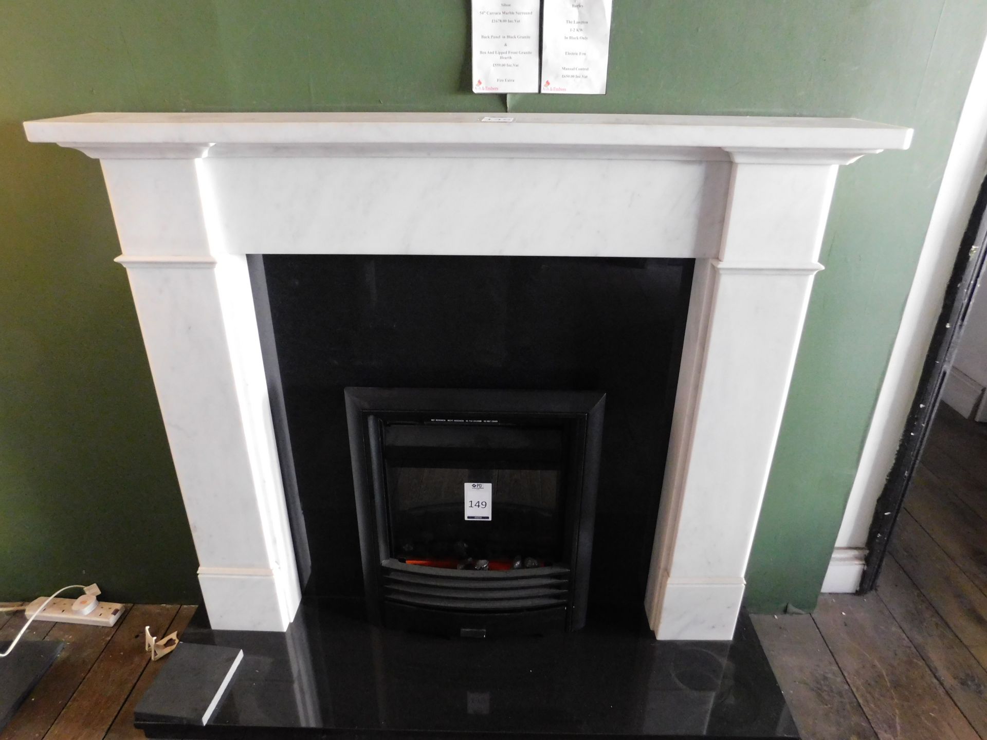 Ex-Display Silsoe Carrara Marble Surround 54” & Hearth (Excludes Stove) (Where the company’s