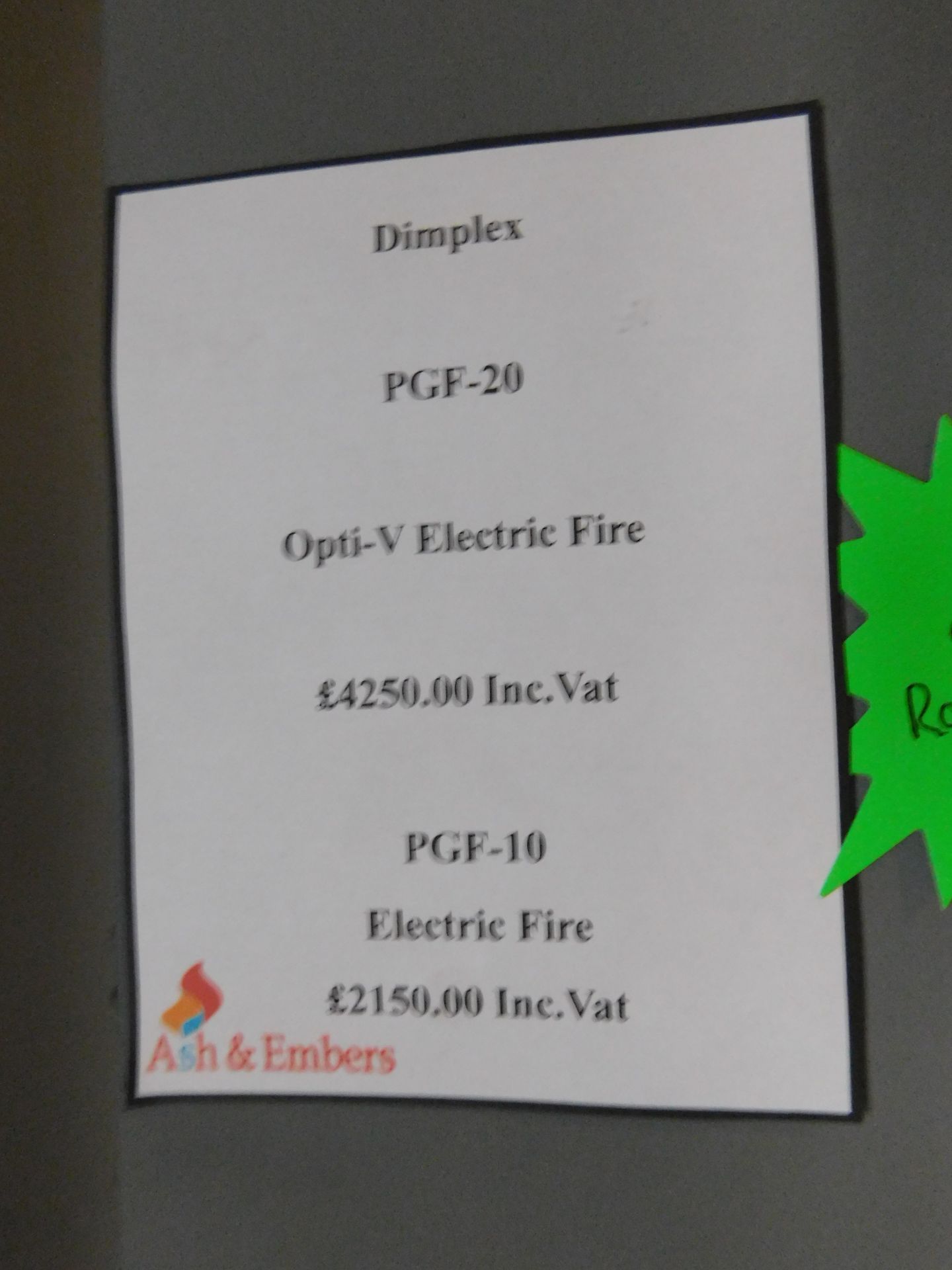 Ex-Display Dimplex 1300mm ’’PGF-20” Opti V Electric Fire (Where the company’s description/price - Image 2 of 2