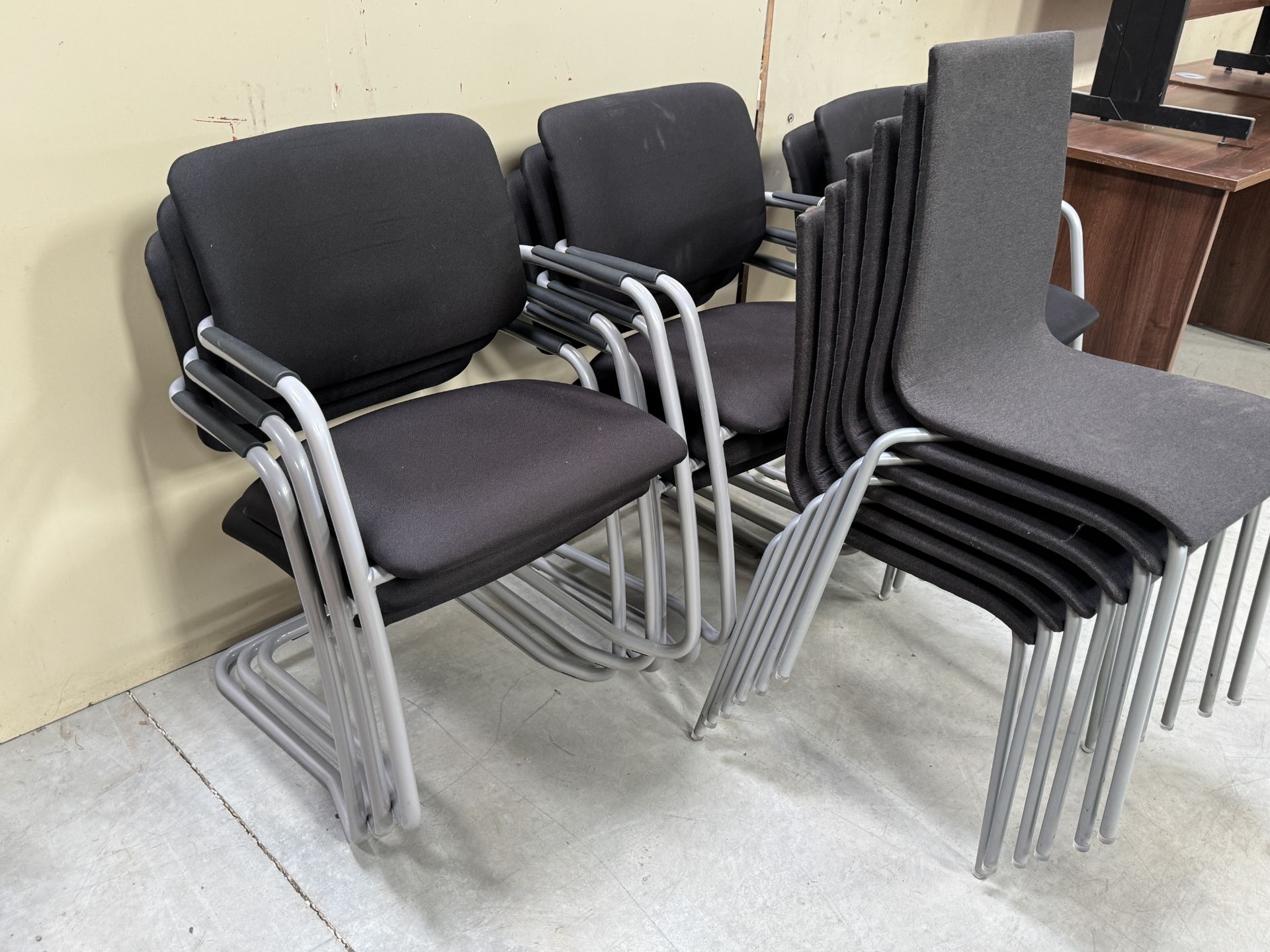 Six Stacking Chairs & Set of Eight Cantilever Armchairs (Location: Brentwood. Please Refer to - Image 3 of 3