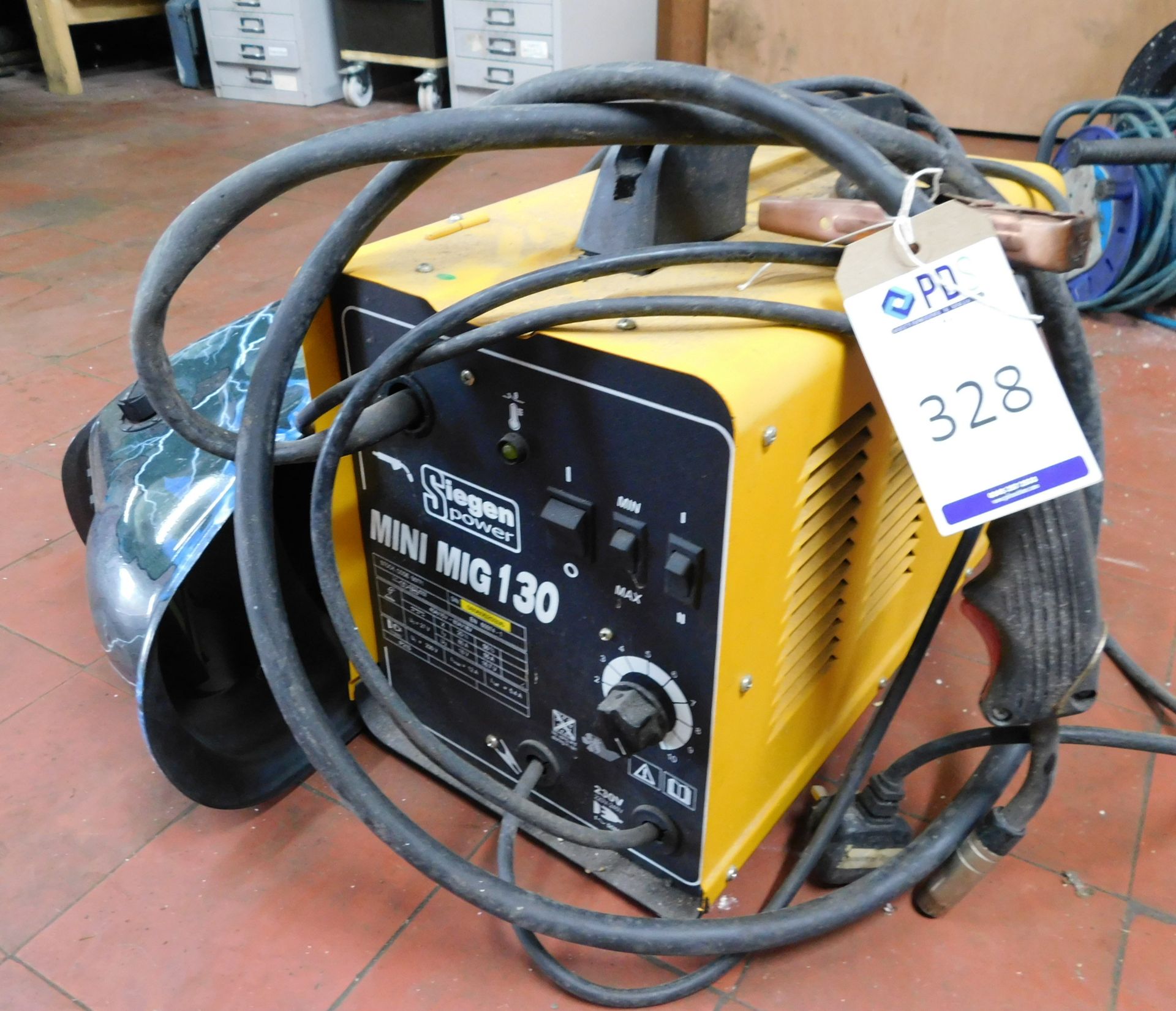 Siegen Power Mini Mig 130 Welder & Welding Mask (Location: Bolton. Please Refer to General Notes)