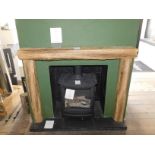Ex-Display Newman “Berrynabor” Light Oak Effect Cast Metal Fireplace Surround (Excludes Stove) (