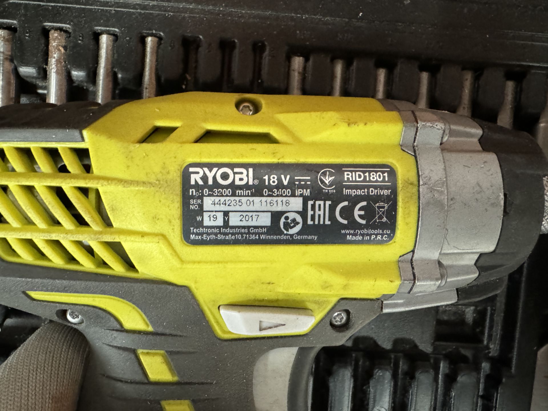 AEG BSB 18G Cordless Drill with Two Batteries &Charger and a Ryobi RID1801 Impact Driver with - Image 6 of 6