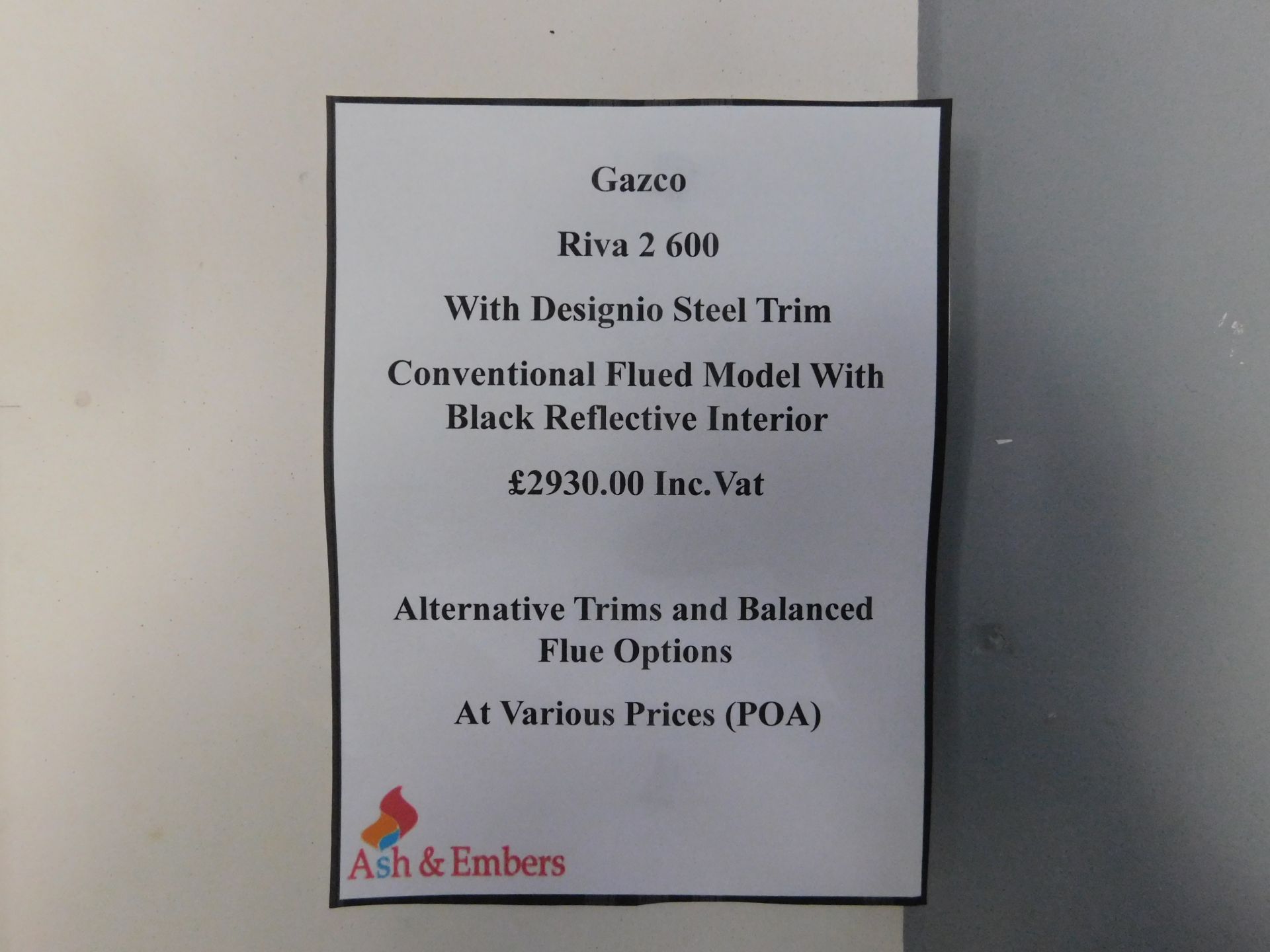 Ex-Display Gazco “Riva 2600” Gas Fire (Where the company’s description/price information is shown in - Image 2 of 2