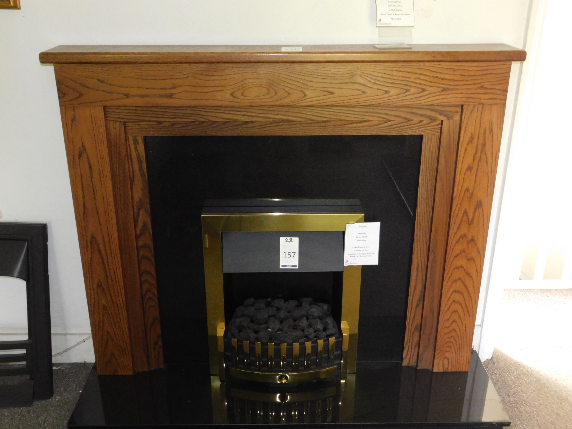 Ex-Display GB Mantels “Earsldon” Walnut Polished Oak Fireplace Surround with Back & Hearth (Excludes