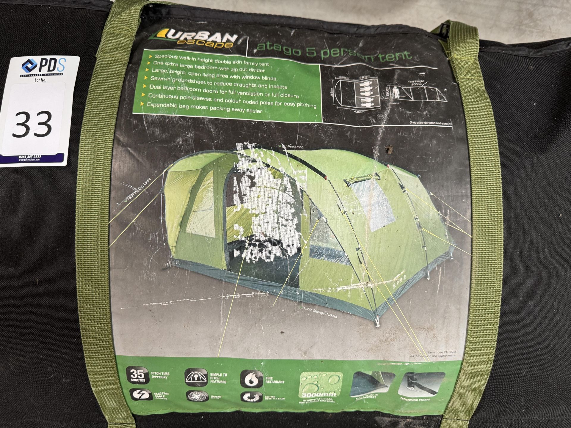 Urban Escape Atago 5 Person Tent (Location: Brentwood. Please Refer to General Notes) - Image 2 of 3