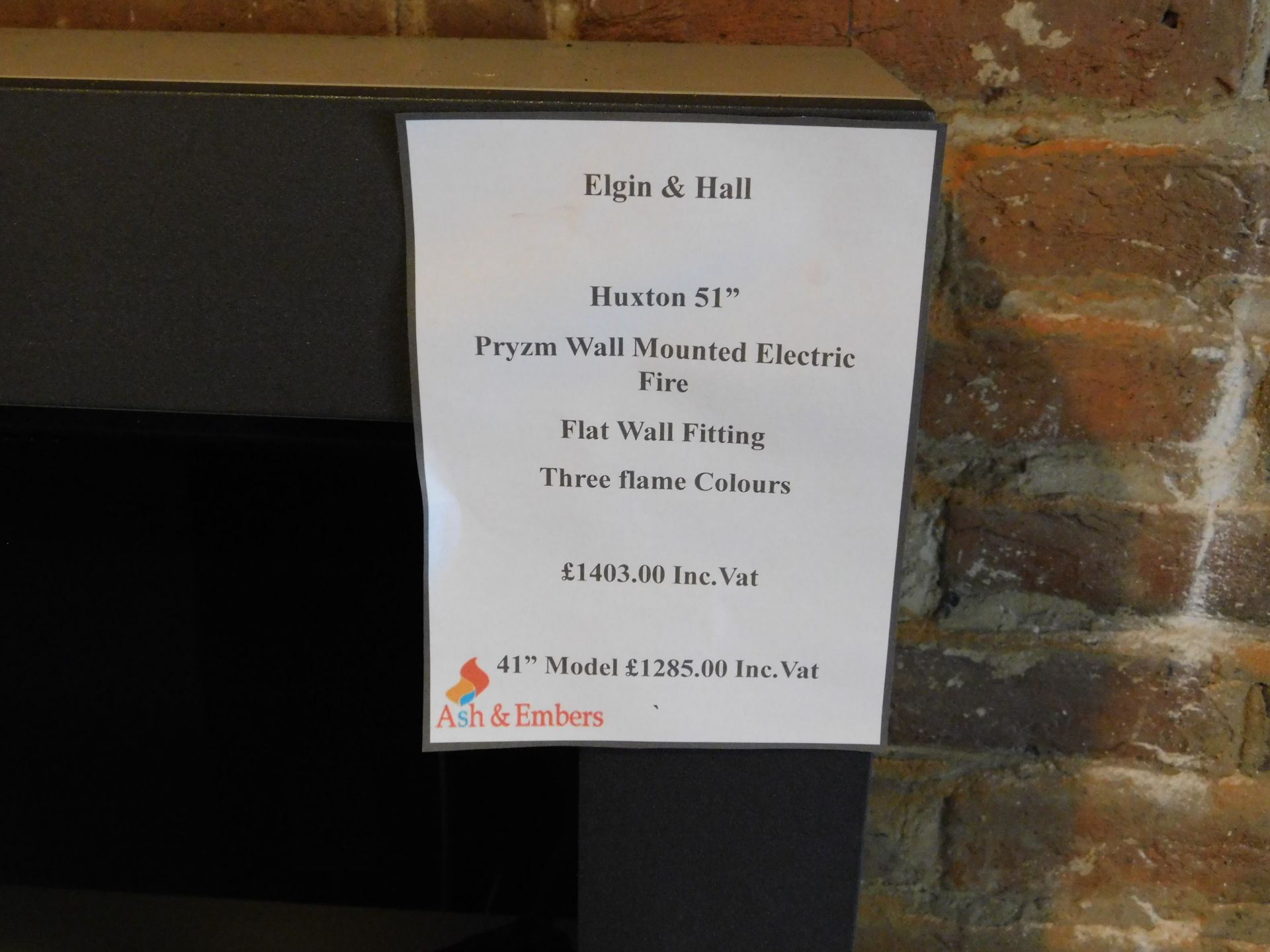 Ex-Display Elgin & Hall ” Wall Mounted “Huxton 51” Fire (Where the company’s description/price - Image 2 of 2