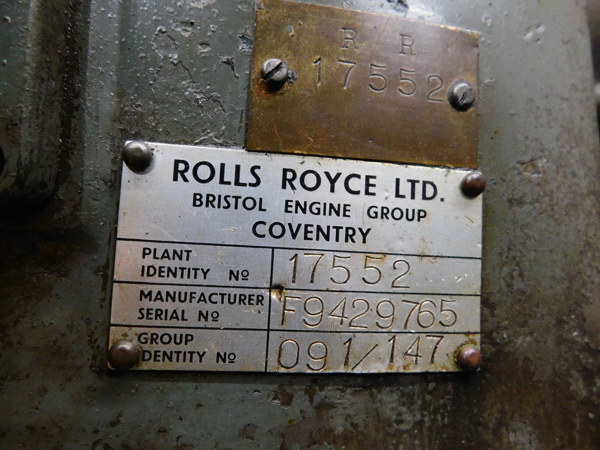 Holbrook Rolls Royce Gap Bed Lathe, 58in Bed Serial Number F9429765, (Re-engineered by Vaughan - Bild 17 aus 17