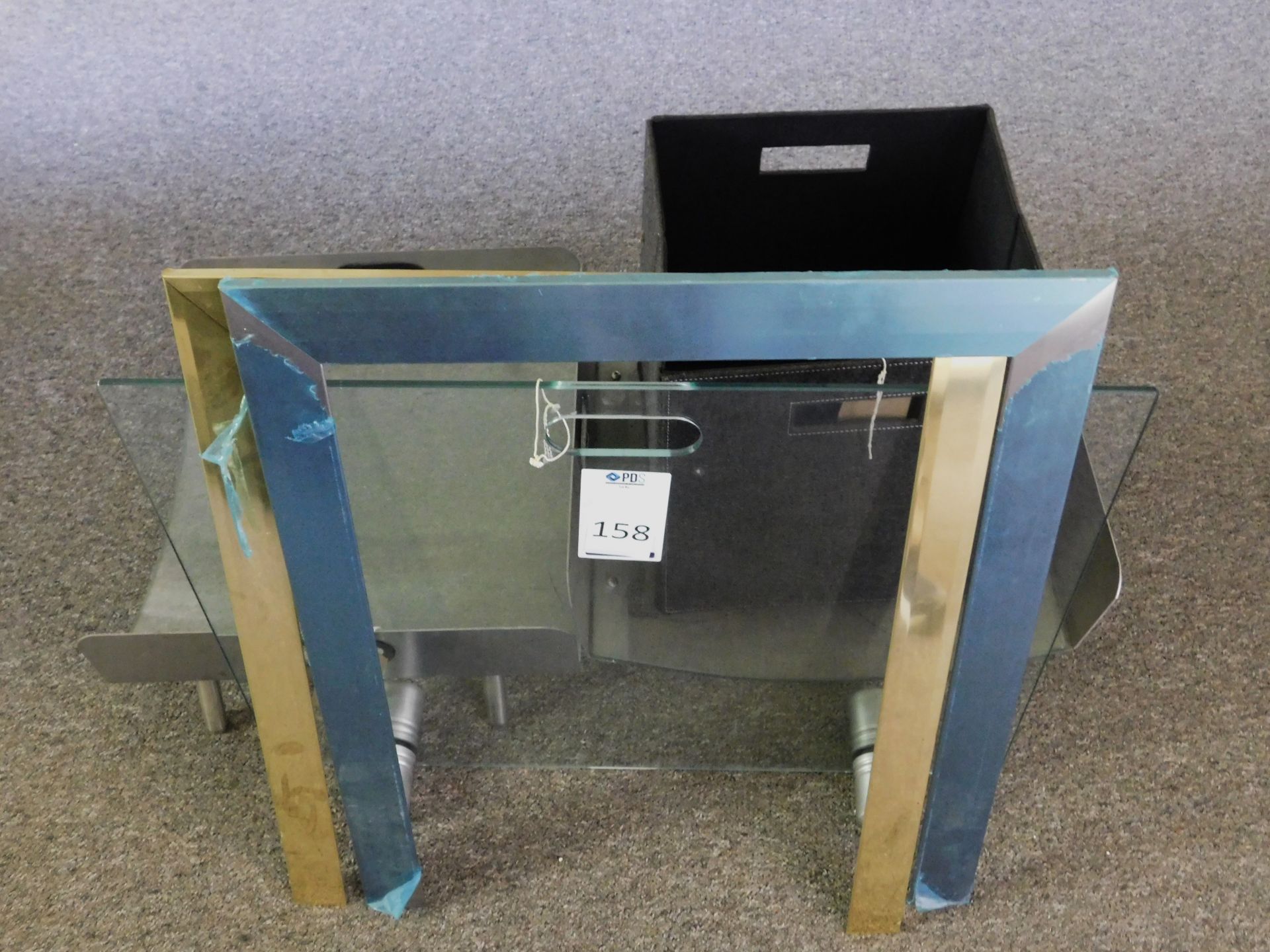 Ex-Display Plate Glass Fire Screen, Two Surrounds, Log Box etc. (Location: Romford. Please Refer