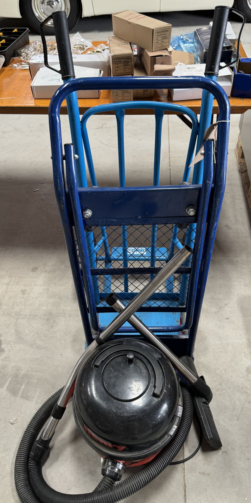 Metal Sack Truck/Trolley & a Henry Cylinder Vacuum (Location: Brentwood. Please Refer to General