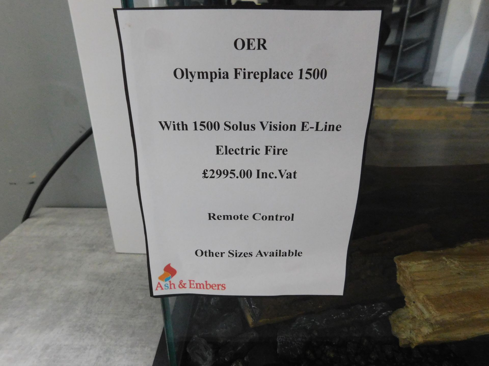 Ex-Display OER “Olympia Fireplace 1500” with Stand & Remote (Where the company’s description/price - Image 2 of 2