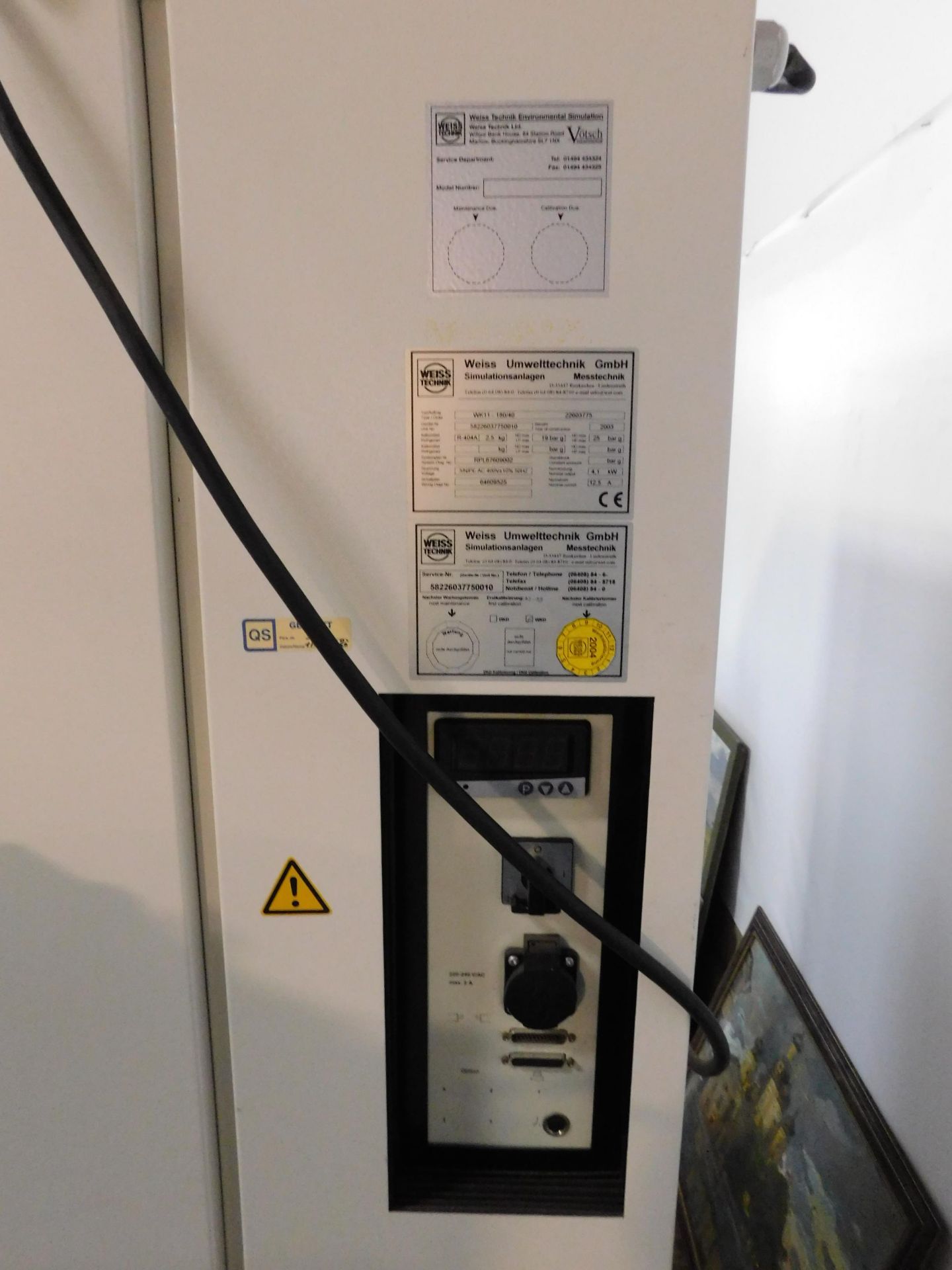 Weiss WK11 180 Environmental Test Chamber (2003), Serial number 58226037750010, Weiss WK11 – 180/40 - Image 9 of 13