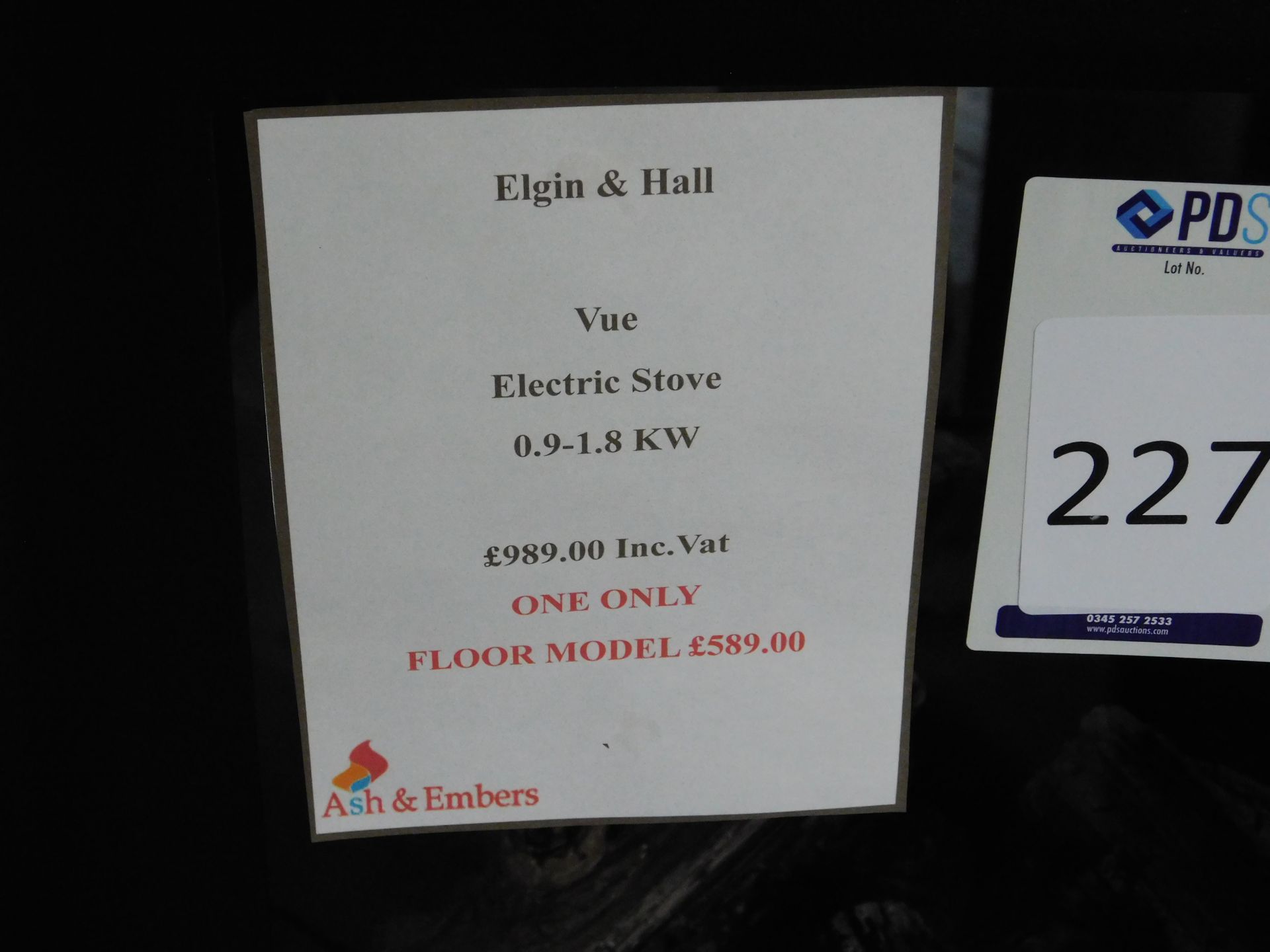 Ex-Display Elgin & Hall “Vue” .9 – 1.8kw Electric Stove (Where the company’s description/price - Image 2 of 2