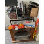 Shelf Unit, Three Monitors, Extension Lead, Electric Fire etc (Location: Romford. Please Refer to