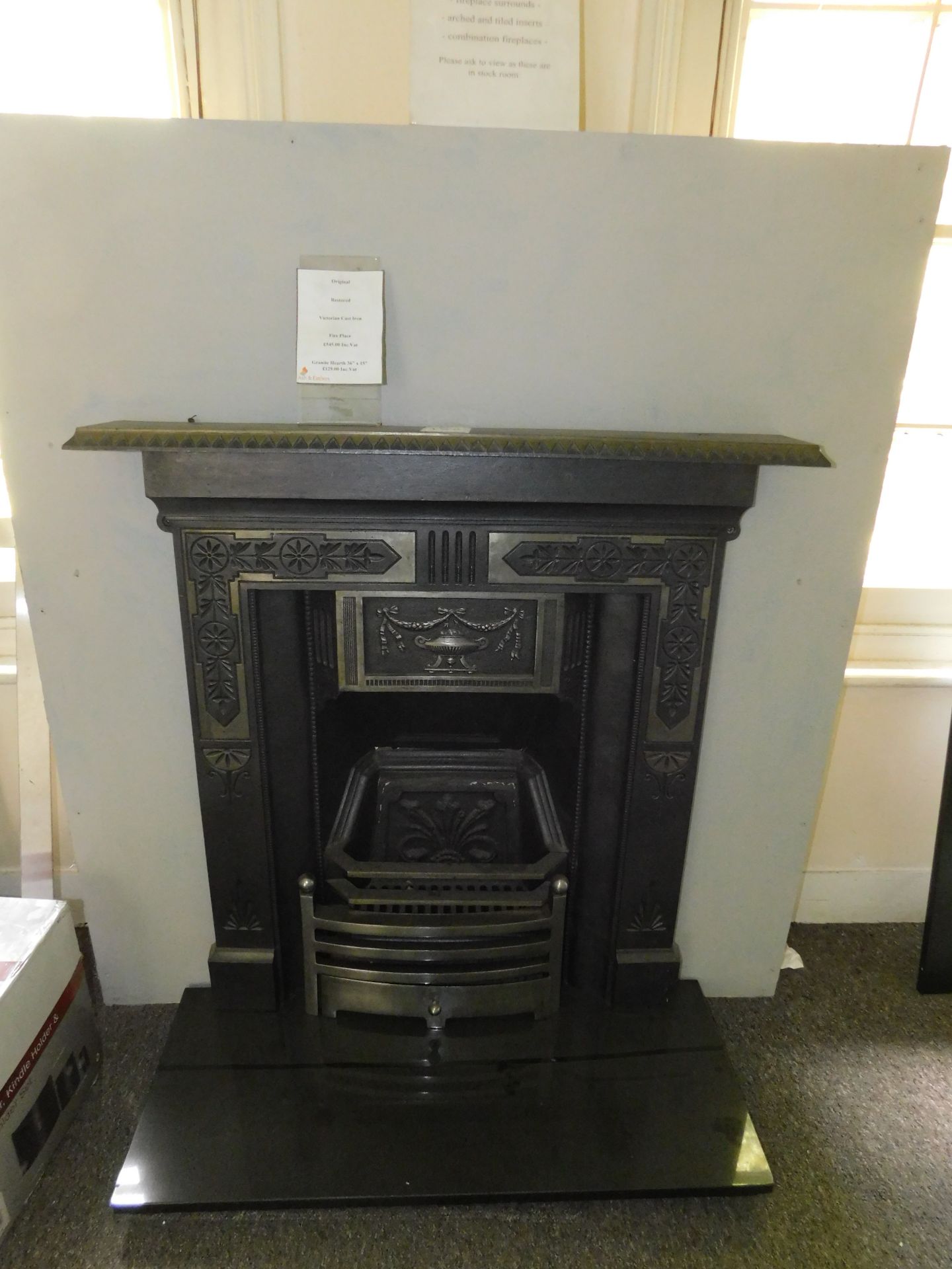 Ex-Display Victorian Cast Iron Fireplace Surround with Granite Hearth & Grate (Where the company’s